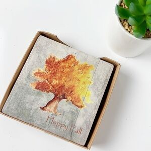 French Graffiti Stone Fall Coasters Thanksgiving